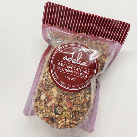 Adelia Fine Foods Raw Chocolate, Goji & Almond Granola