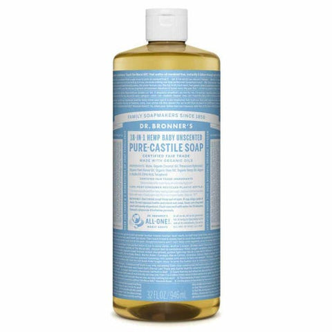 Dr Bronner's Castile Soap 946ml - Baby Unscented