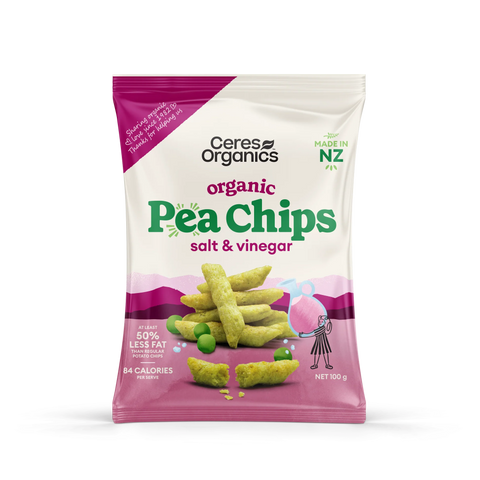 Ceres Organics Pea Chips Salt and Vinegar 100g