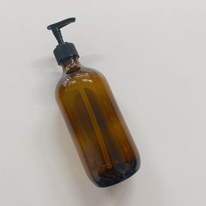 Amber Glass Bottle with Pump Dispenser - 500ml